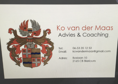 ontwerp visitekaartjes voor Van der Maas advies & coaching
